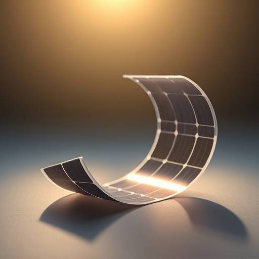 Imagen de una celda solar flexible doblada, demostrando su capacidad para adaptarse a superficies curvas.