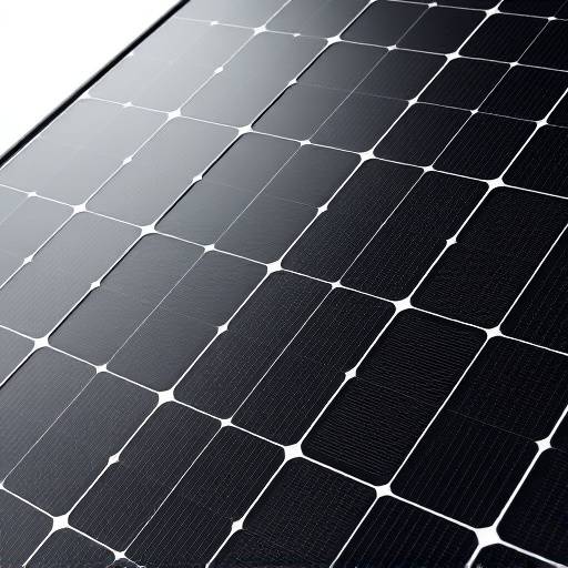 Imagen detallada de una celda solar monocristalina, mostrando su superficie uniforme y color negro intenso.